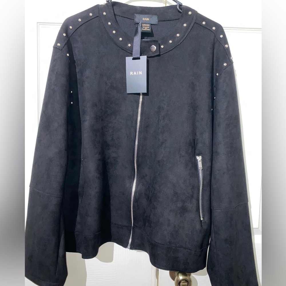 Black Faux Suede Dress Jacket